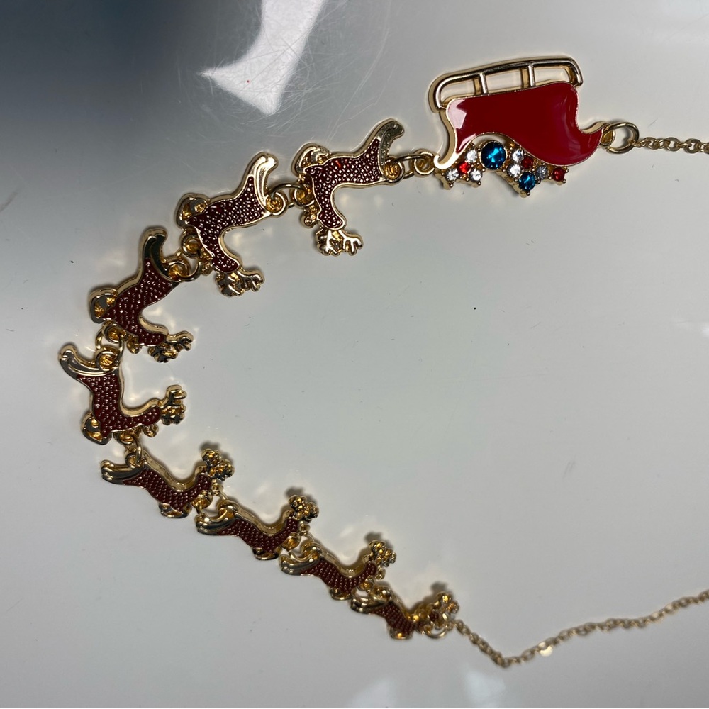 Gold and Red Dinosaur Necklace